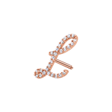Diamond Pave Script Letter Stud