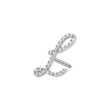 Diamond Pave Script Letter Stud