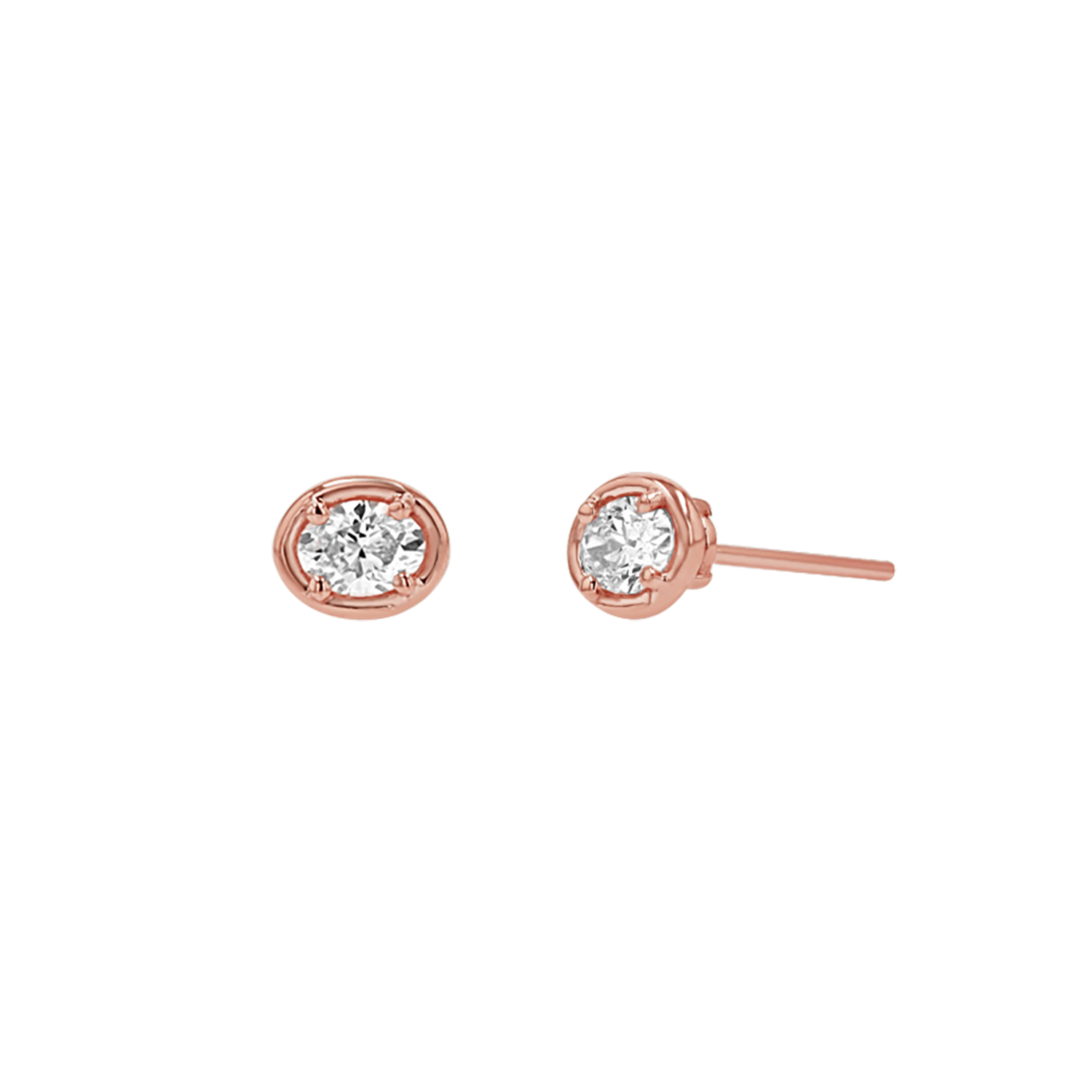 Oval Diamond Stud Earrings