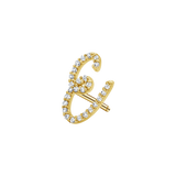 Diamond Pave Script Letter Stud