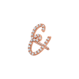 Diamond Pave Script Letter Stud