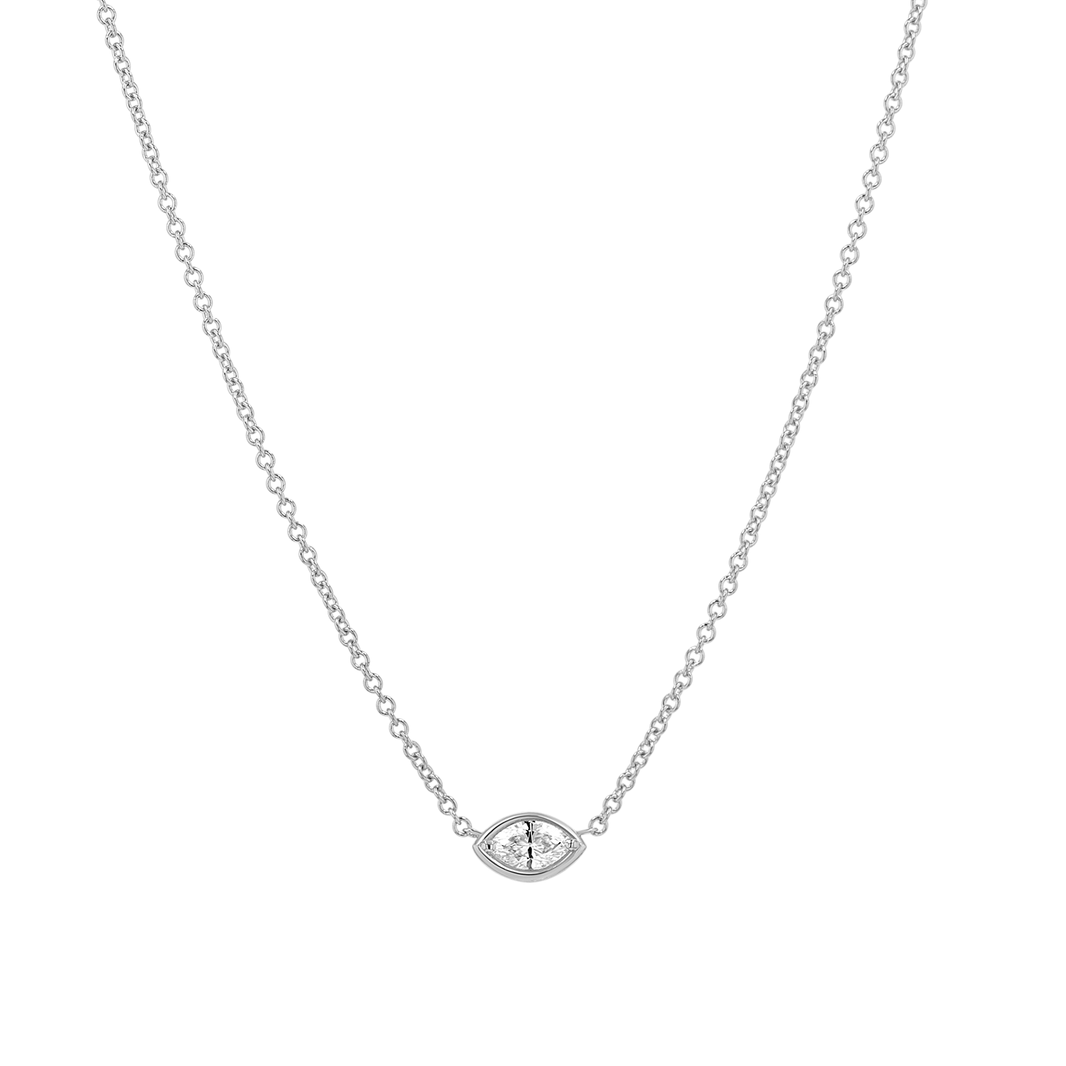Marquise Diamond Solitaire Necklace