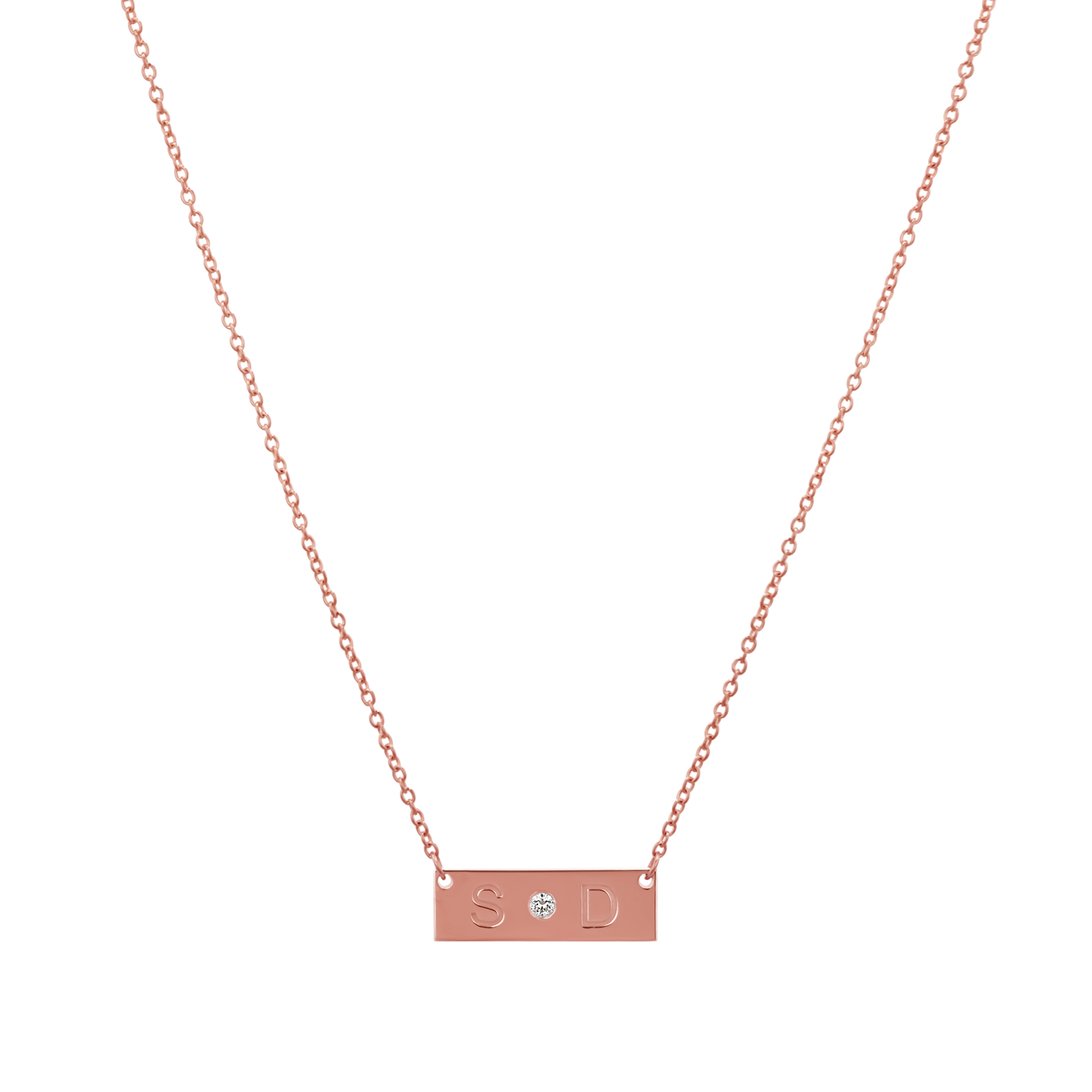 Diamond Letter Nameplate Necklace