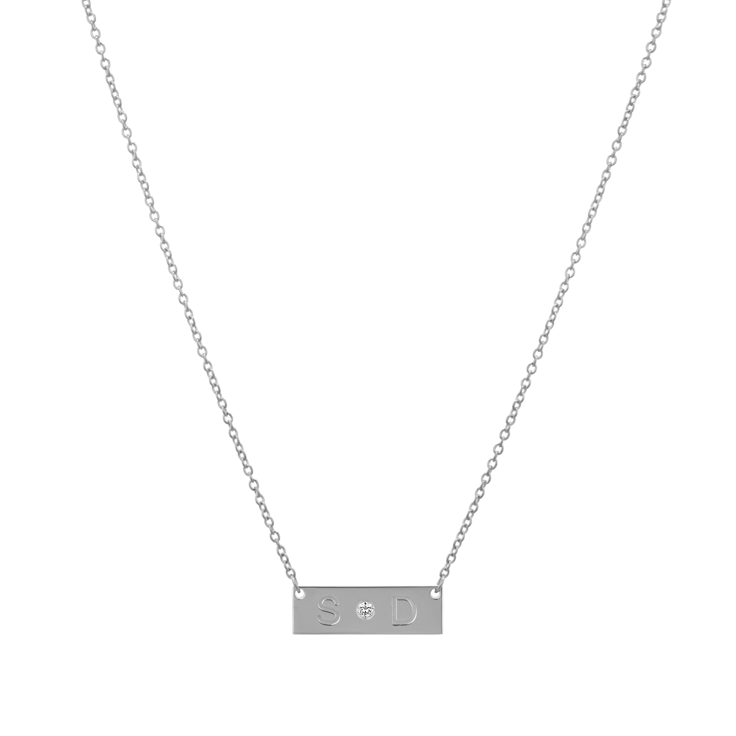 Diamond Letter Nameplate Necklace