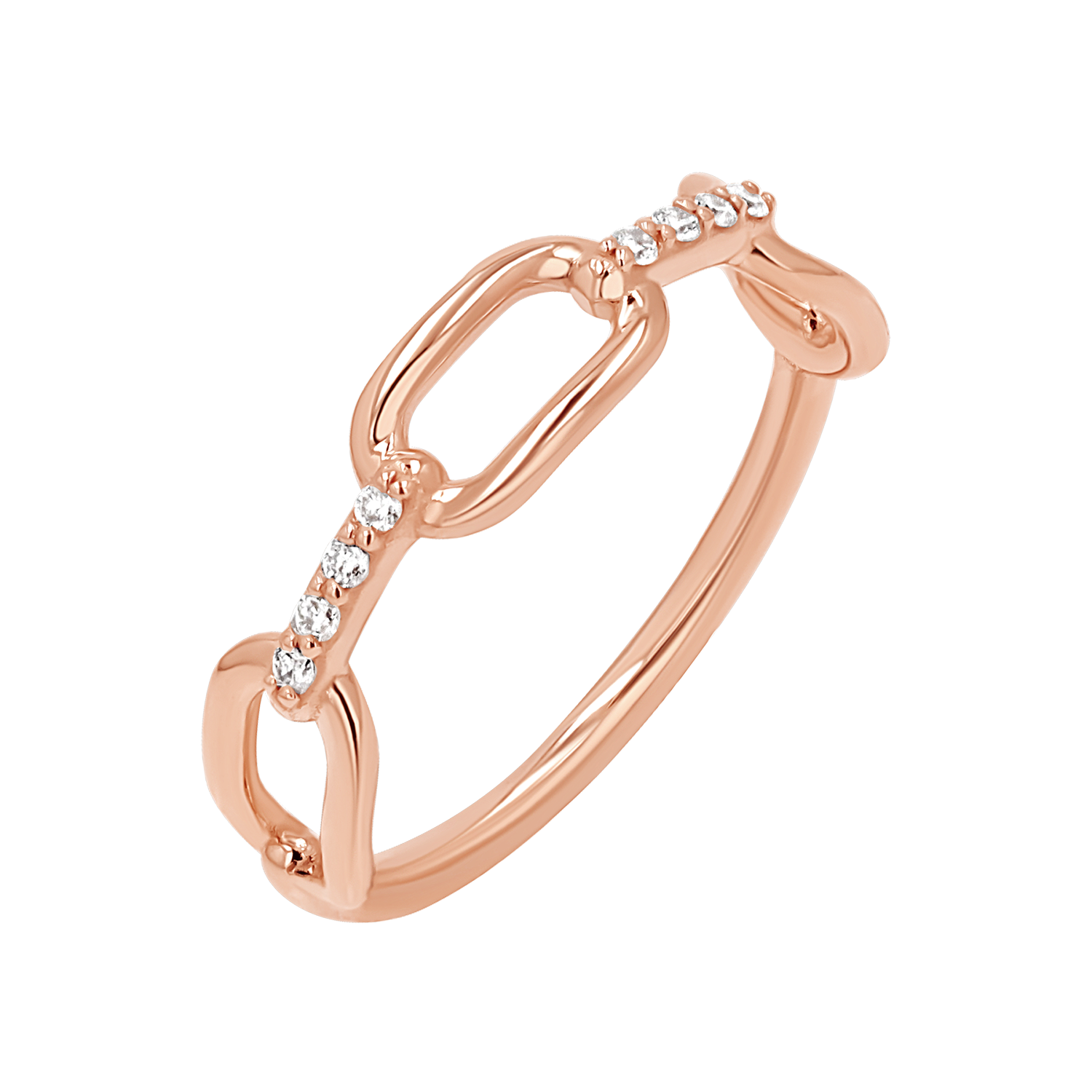 Diamond Bar Paper Clip Link Ring