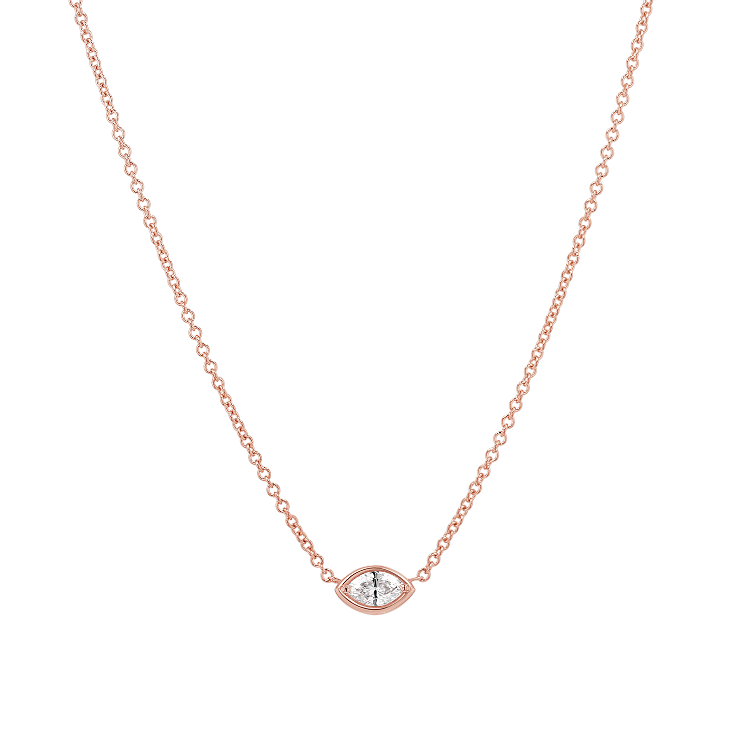 Marquise Diamond Solitaire Necklace