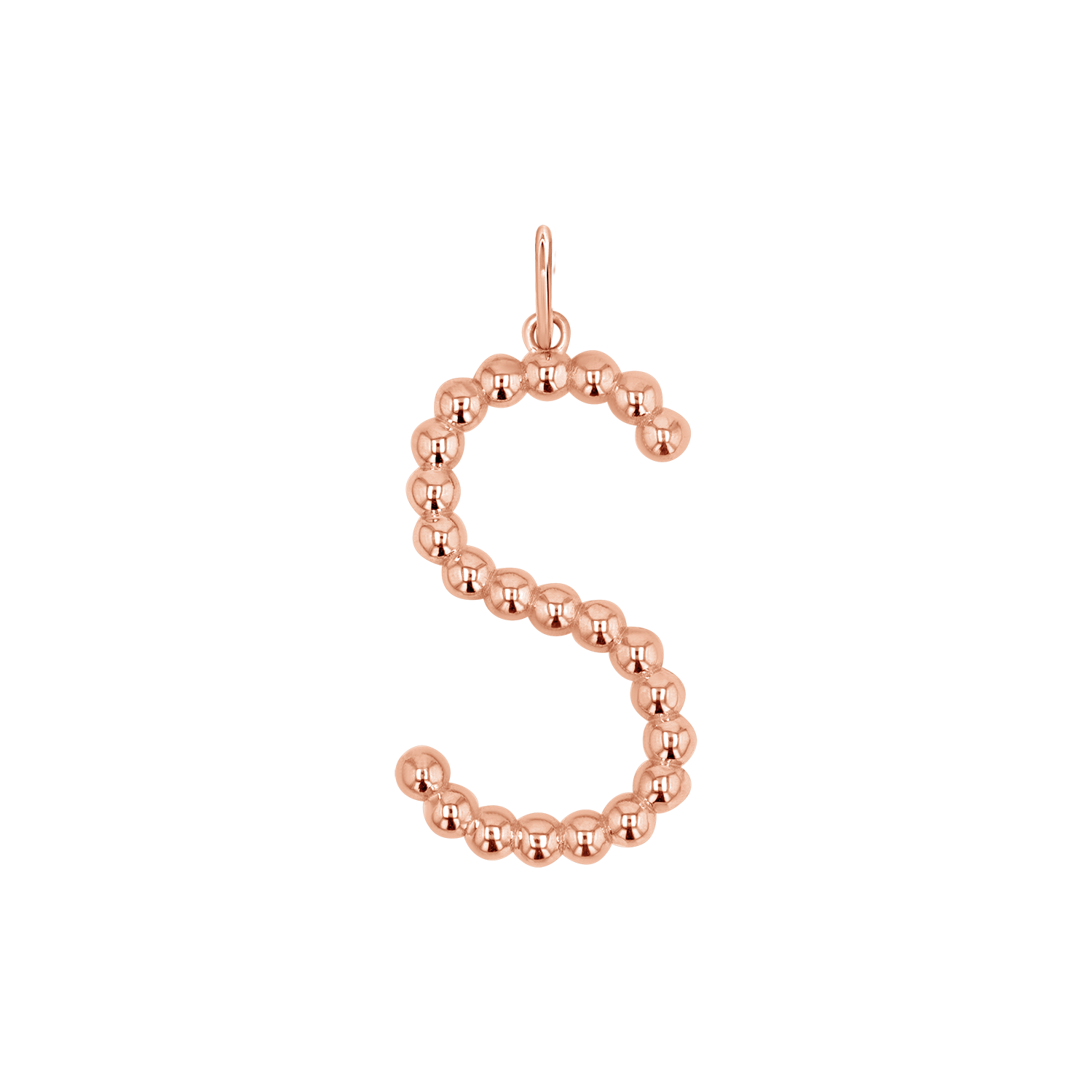 Large Gold Bead Letter Charm