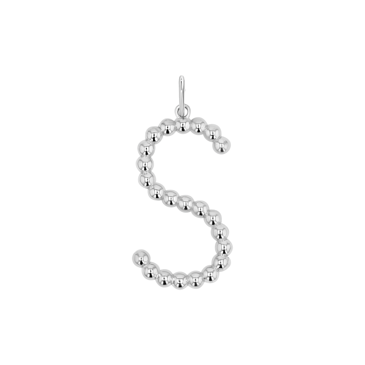 Large Gold Bead Letter Charm
