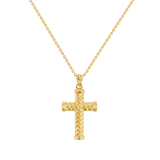 Cable Twist Cross Charm