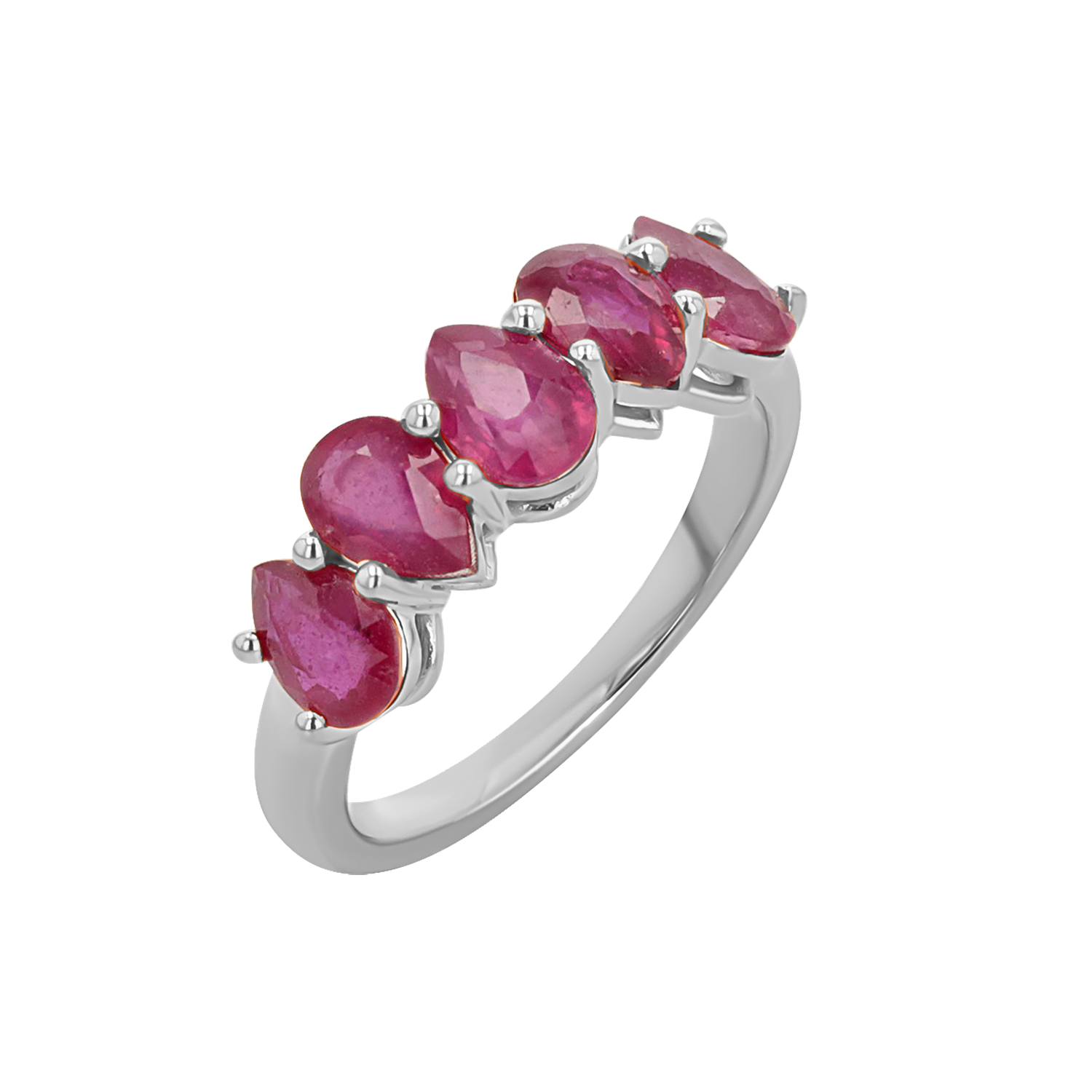 Pear Shape Ruby Half Eternity