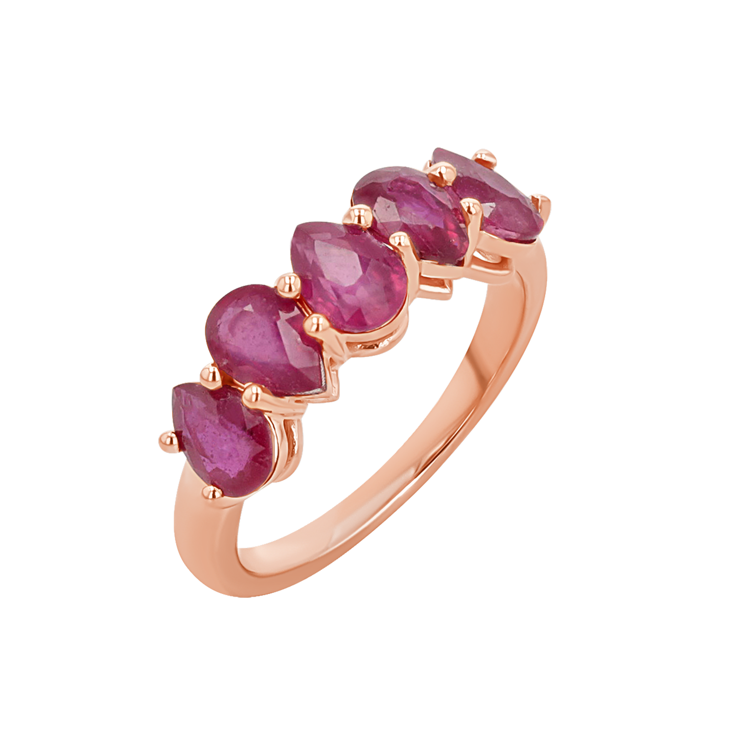 Pear Shape Ruby Half Eternity