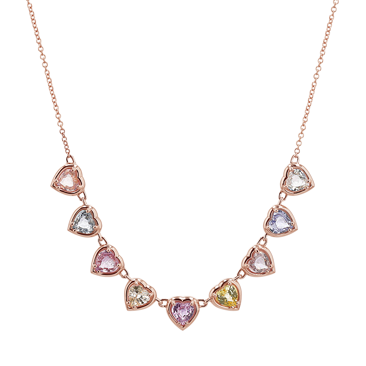 Sapphire Heart Strand Necklace