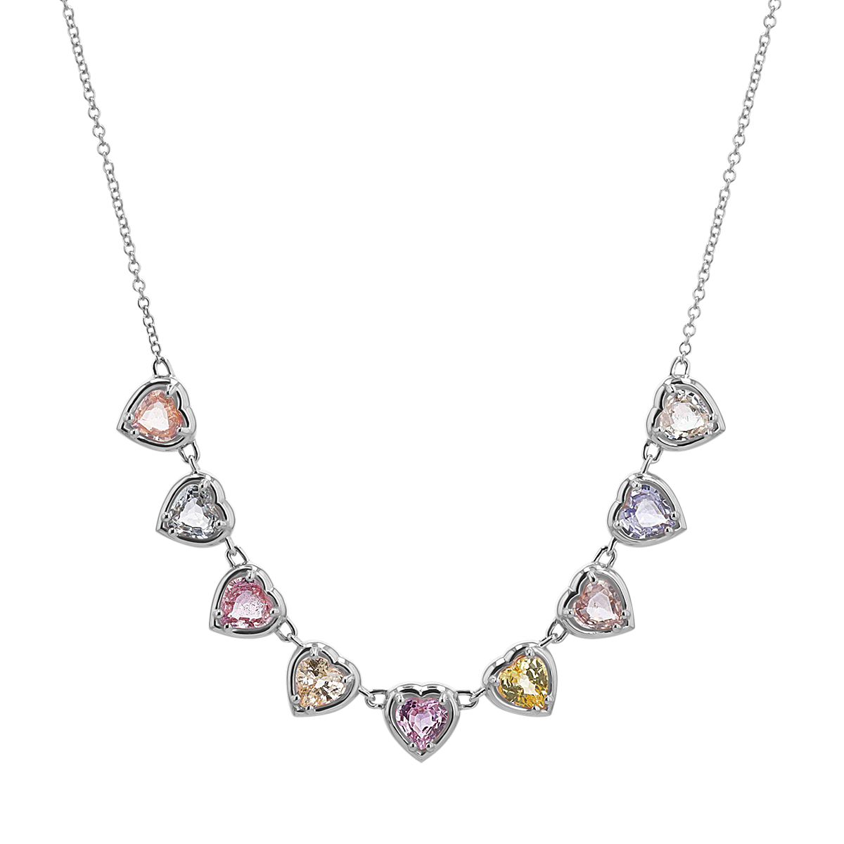 Sapphire Heart Strand Necklace