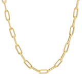 14K Oval Link Twist Chain Necklace