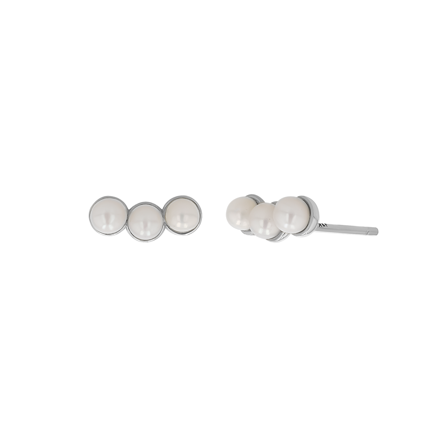 Pearl Trio Stud Earrings