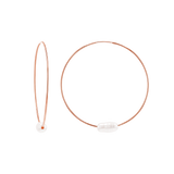Pearl Accent Endless Hoop Earrings