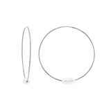 Pearl Accent Endless Hoop Earrings