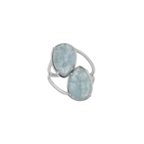 Pear Shape Aquamarine Duo Rose Cut Ring