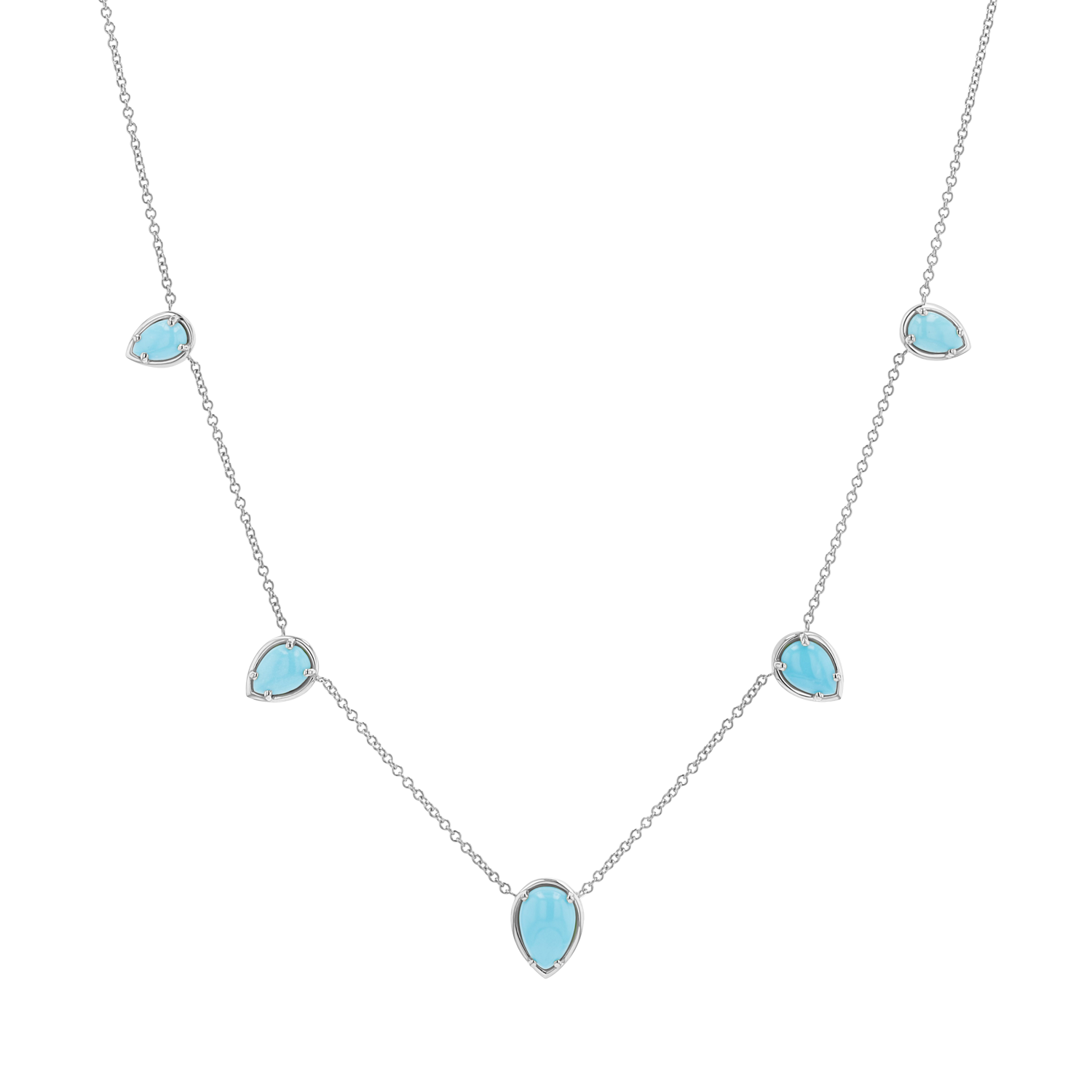 Turquoise Tear Drop Strand Necklace