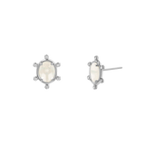 Opal and Diamond Halo Studs