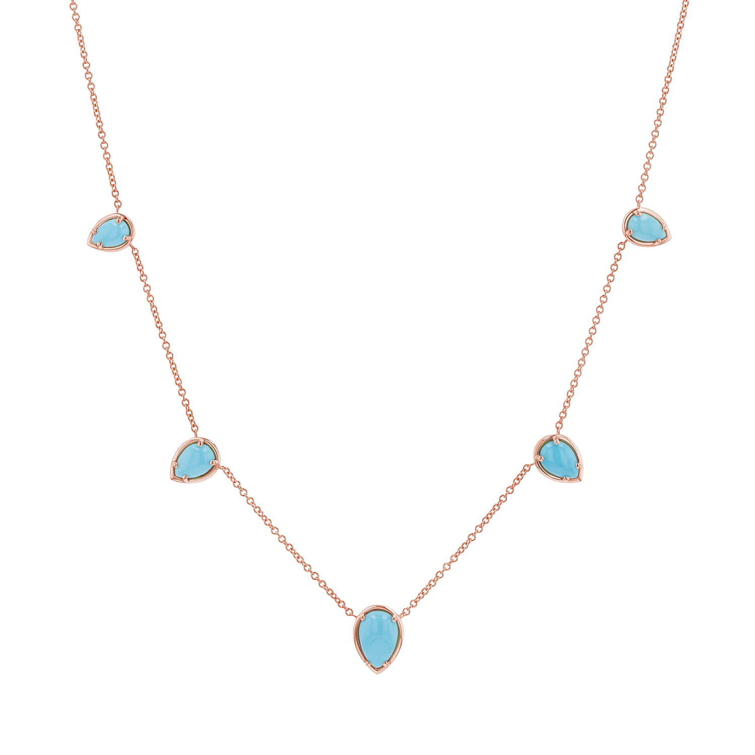 Turquoise Tear Drop Strand Necklace