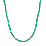 Green Onyx Gold Bead Necklace