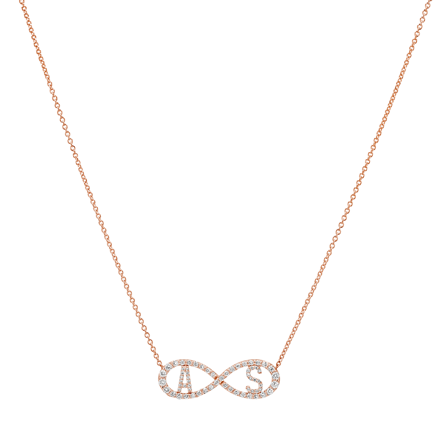 Diamond Infinity Letter Necklace