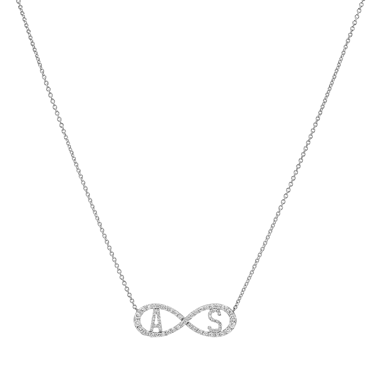 Diamond Infinity Letter Necklace
