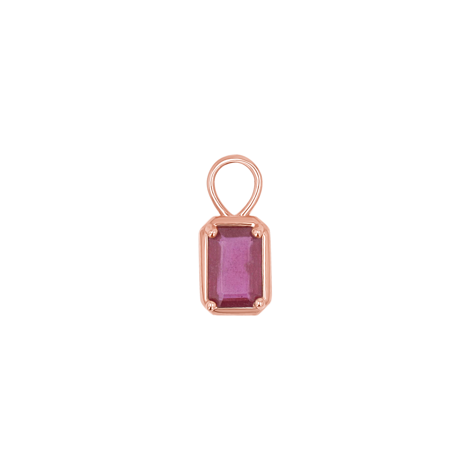 Gemstone Emerald Huggie Charms
