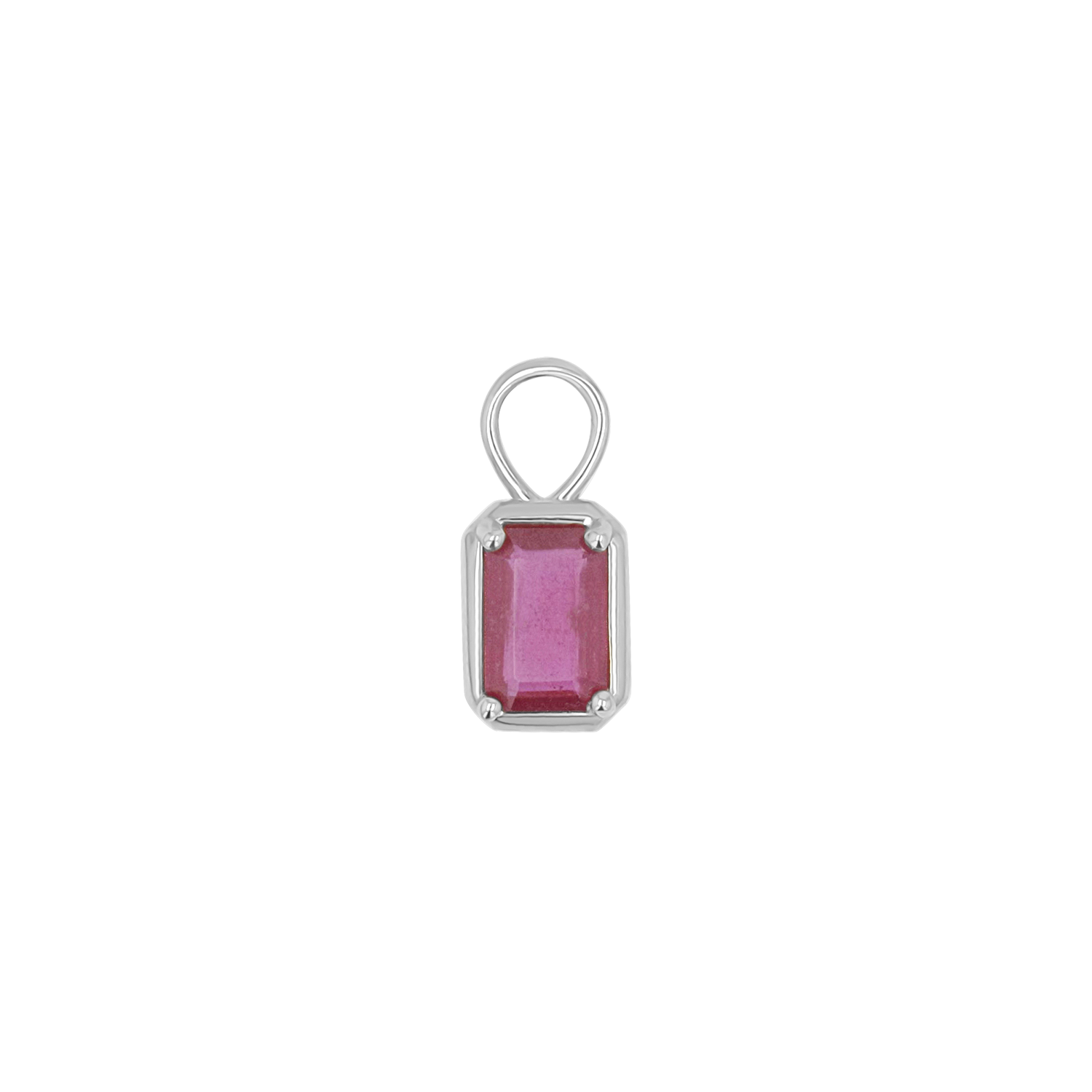 Gemstone Emerald Huggie Charms