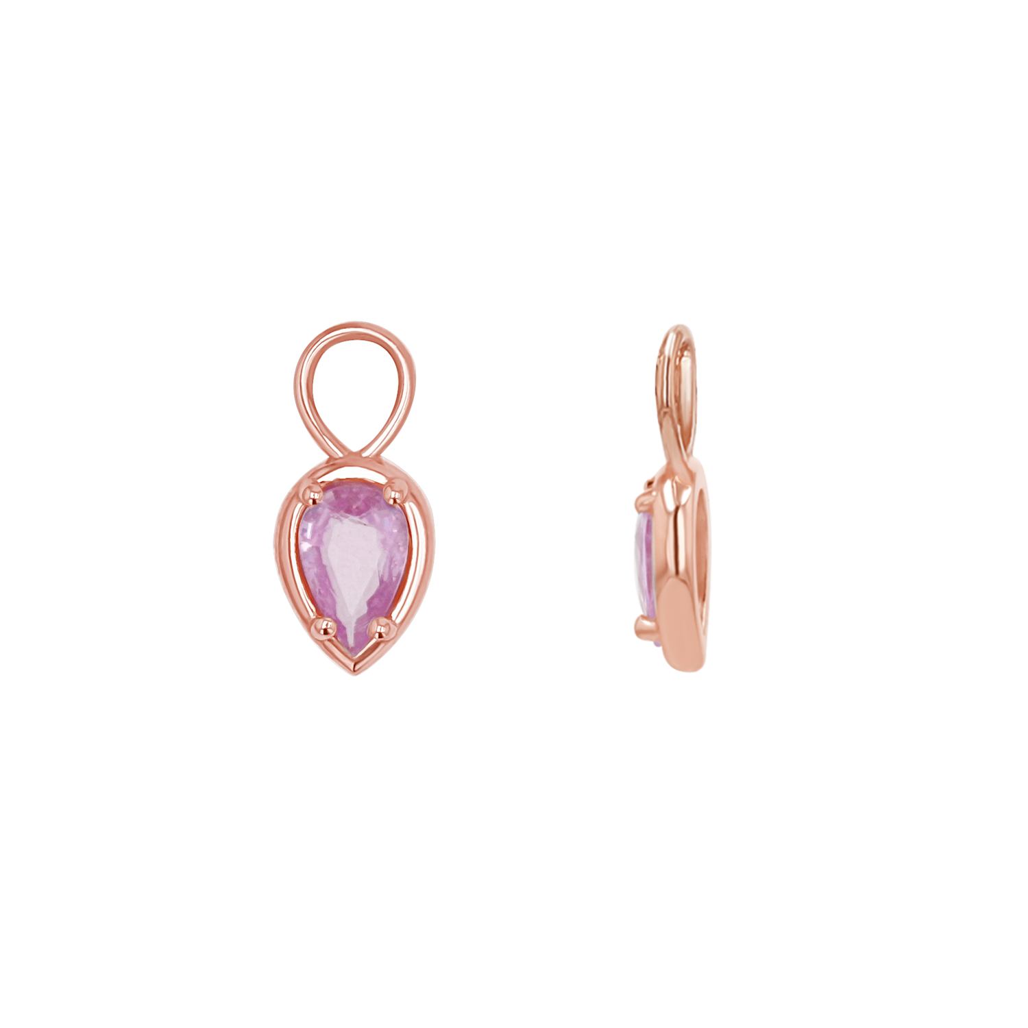 Gemstone Pear Huggies Charms