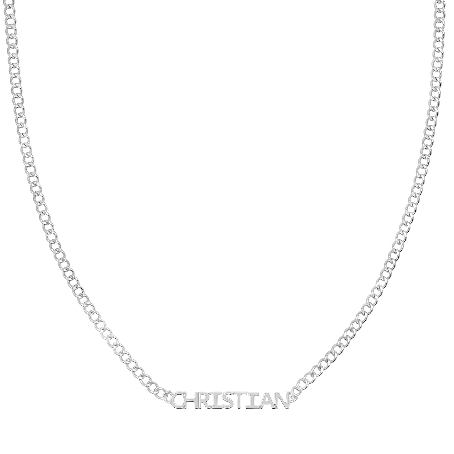 Mini Single Name Cuban Chain Necklace