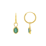 Gemstone Oval Huggie Charms