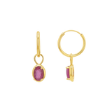 Gemstone Oval Huggie Charms