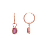 Gemstone Oval Huggie Charms