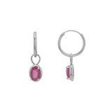 Gemstone Oval Huggie Charms