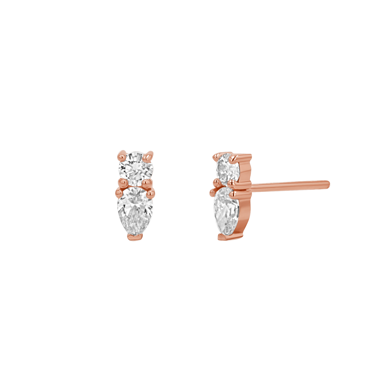 Diamond Duo Drop Studs