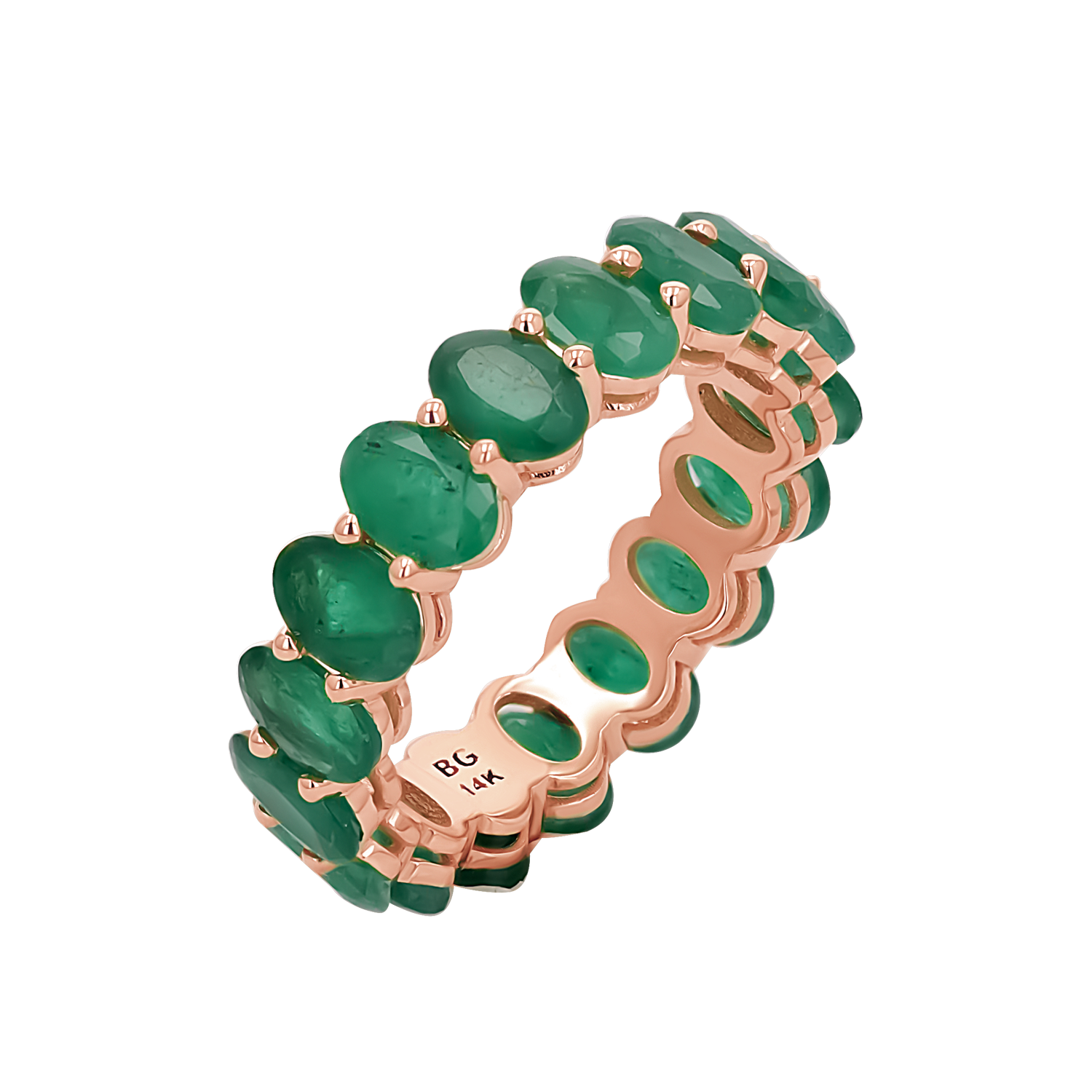 Genuine Emerald Oval Eternity Band