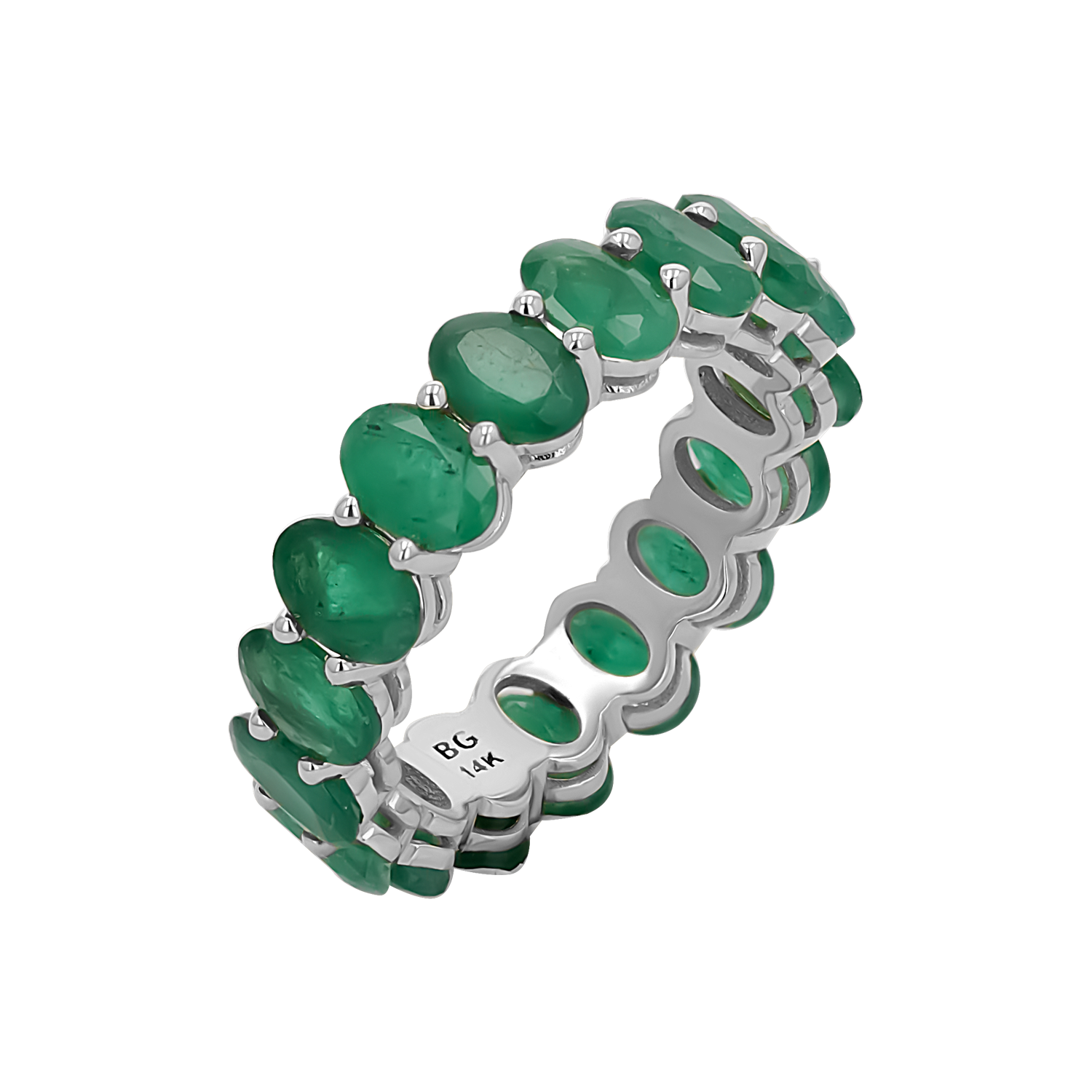 Genuine Emerald Oval Eternity Band