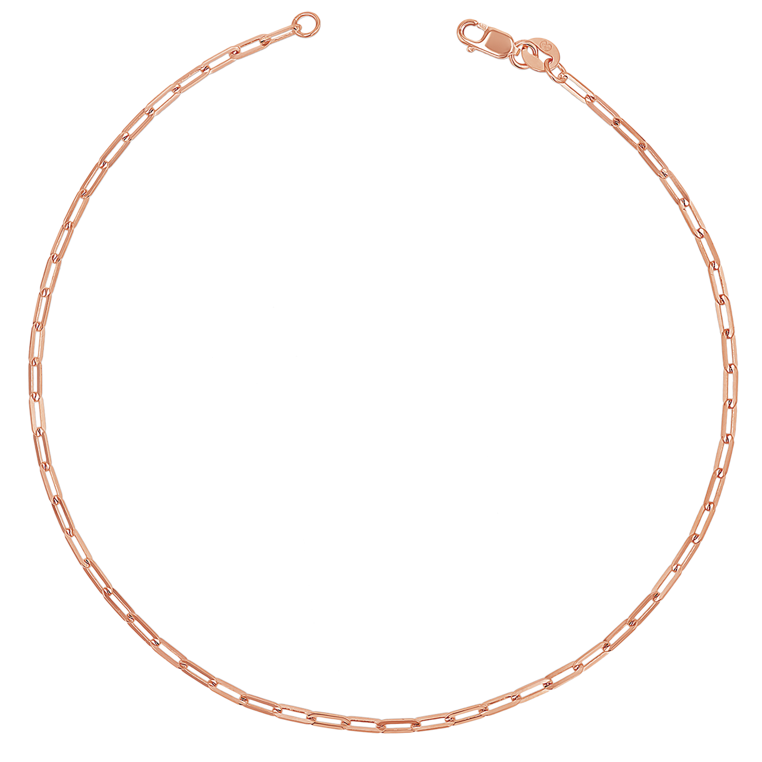 Diamond Cut Paperclip Anklet