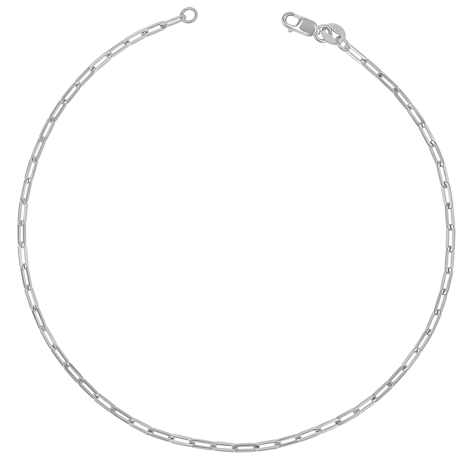 Diamond Cut Paperclip Anklet