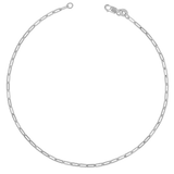Diamond Cut Paperclip Anklet