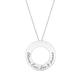 Engraved Circle Disc Necklace