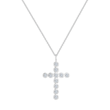 Grand Diamond Bezel Cross Necklace