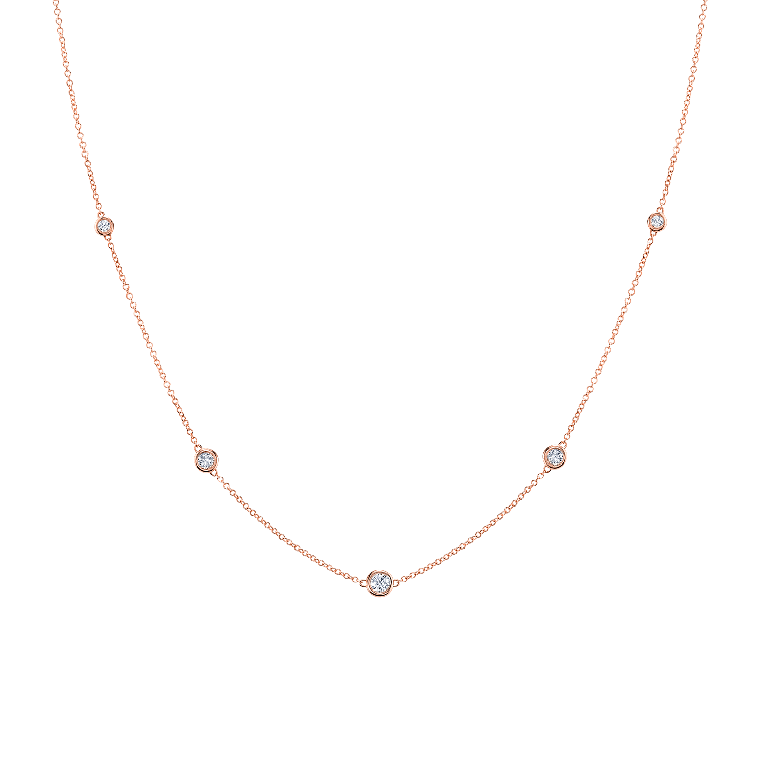 Diamond Bezel Strand Necklace