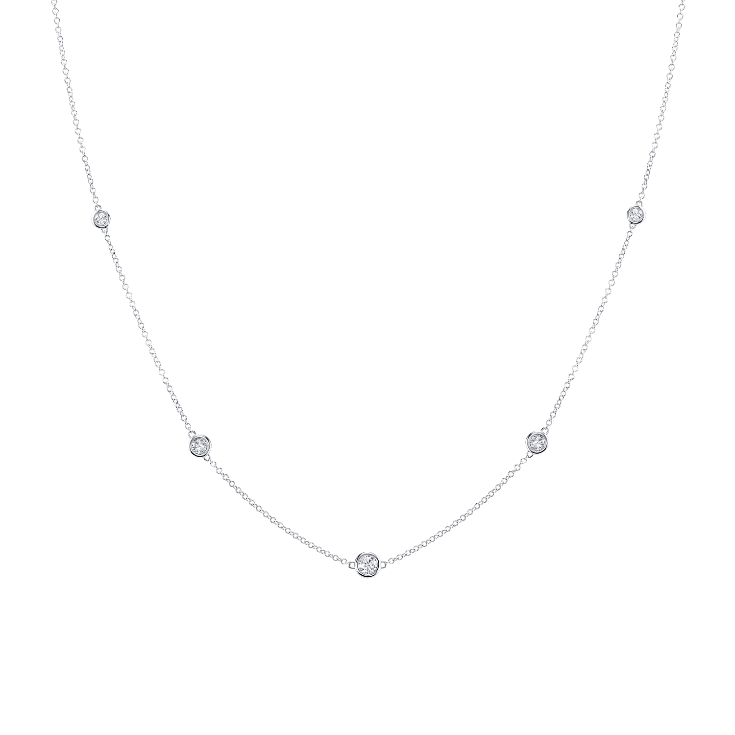 Diamond Bezel Strand Necklace