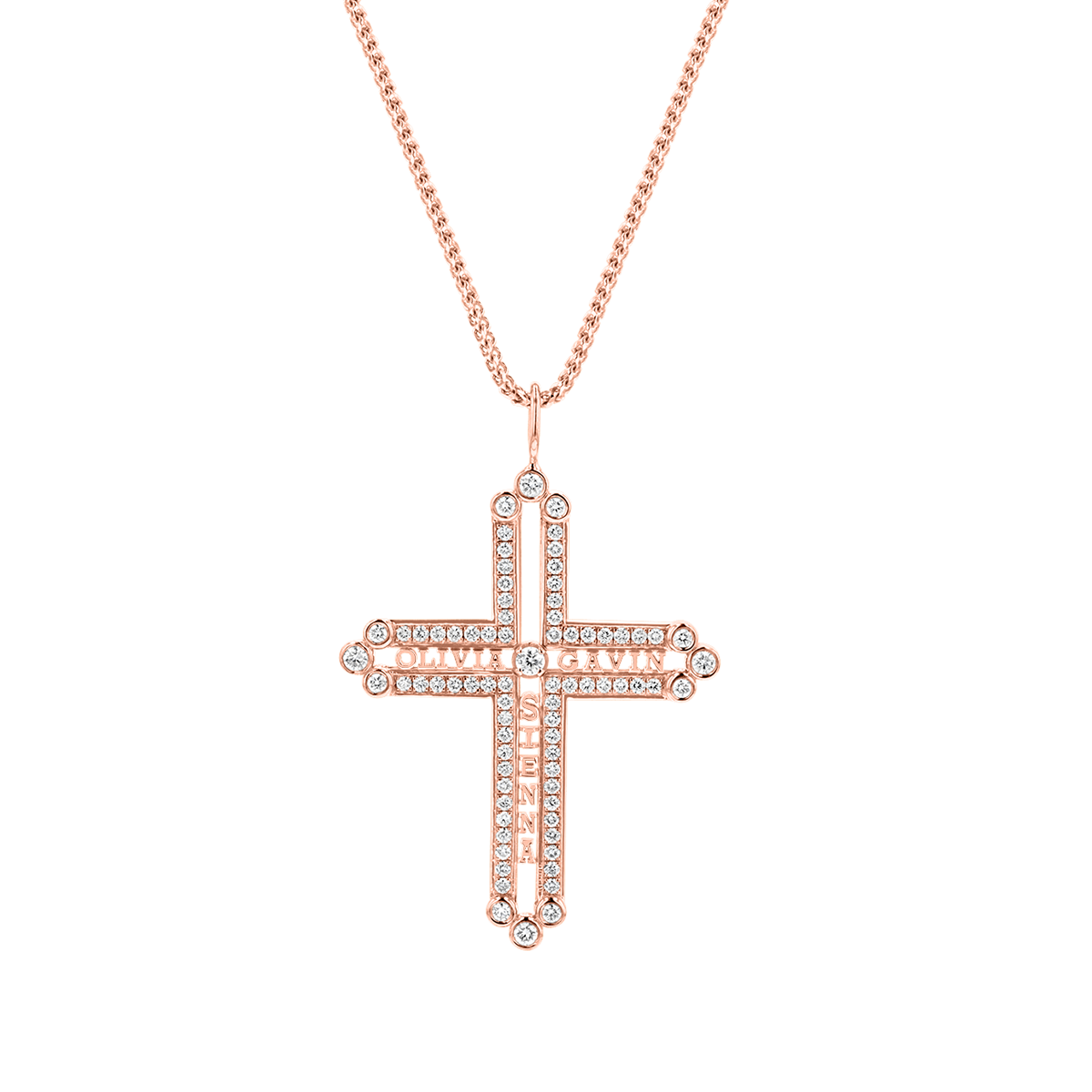 Diamond Custom Name Cross Pendant
