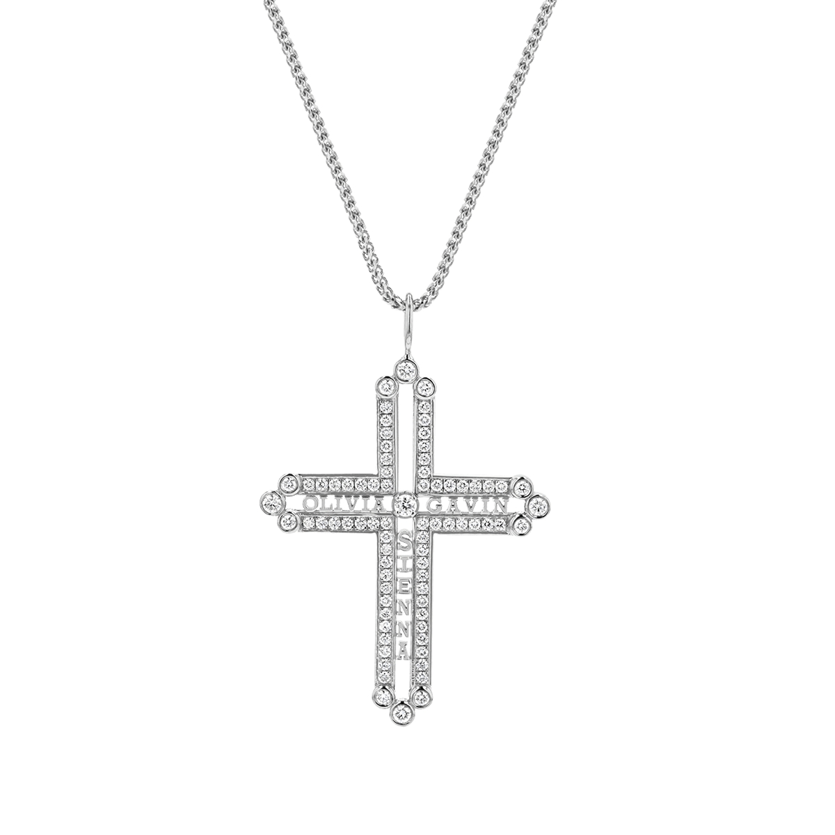 Diamond Custom Name Cross Pendant