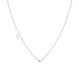 Single Letter Diamond Bezel Necklace