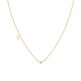 Single Letter Diamond Bezel Necklace